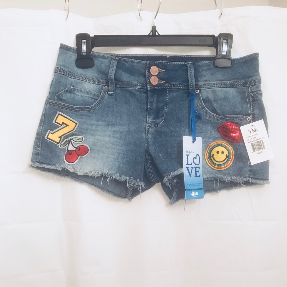 YMI Jean patchwork shorts